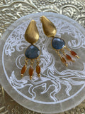 DANA - Boucles d'oreilles Labradorite pampilles & Plaqué Or