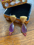 DOSTEE - Boucles d'oreilles Améthyste Ethnique Chic & Bohème