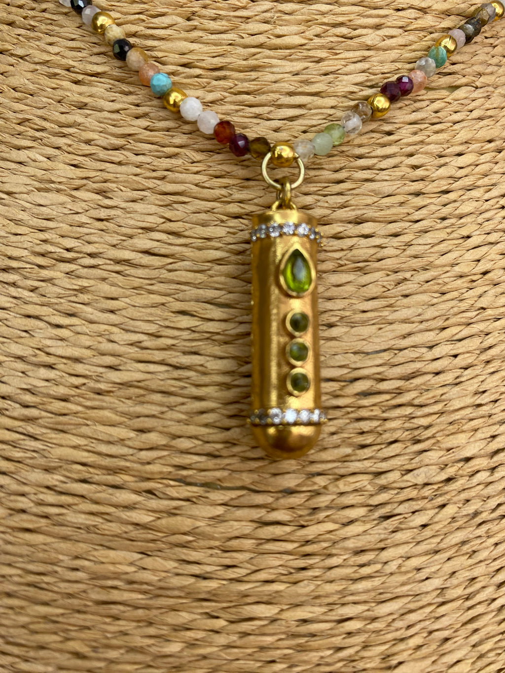 KARMA – Collier Talisman Héliodore & Pierres Naturelles Fait Main